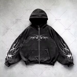 Black Hoodie with Tribal Design